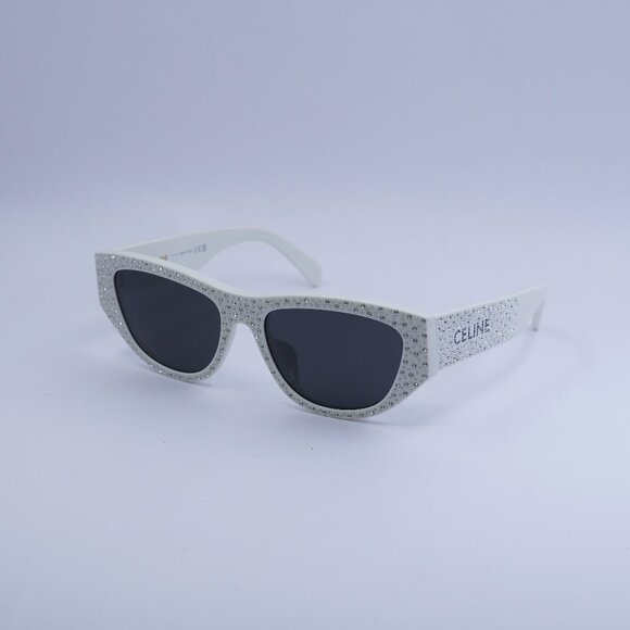 🕶️ New Celine CL4278US 25A Sunglasses - Ivory with Crystal Stud Detail Frame - Picture 1 of 10